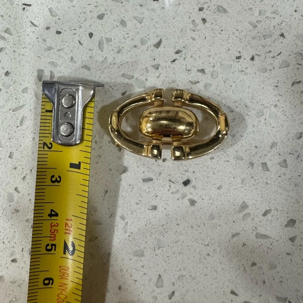 Authentic Christian Dior Vintage CD Logo Brooch 1970s Gold Tone Signed